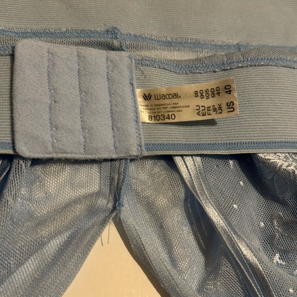 Wacoal Net Effect Sheer Embroidered Bralette US 40 Light Blue- Like New - Picture 4 of 6